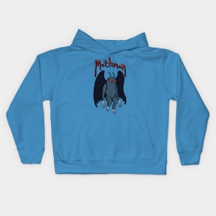 Mothman Cryptozoological Spooky Cute Halloween Drawing Kids Hoodie